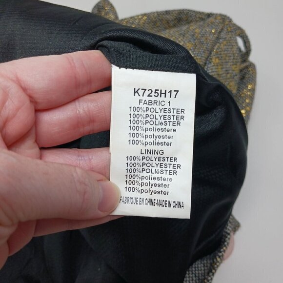 Molly Bracken Black Gold Metallic Sleeveless Mini Dress Belted  Party Event - Picture 6 of 7